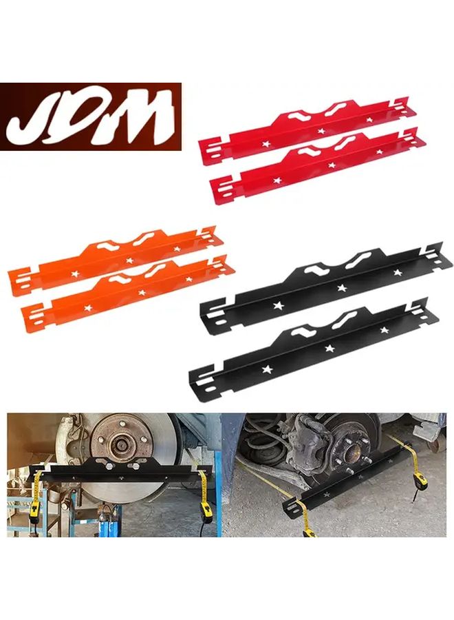 Red Wheel Alignment Tool Set of 2 with Toe Board and Measuring Tapes for JDM Cars - Image 1
